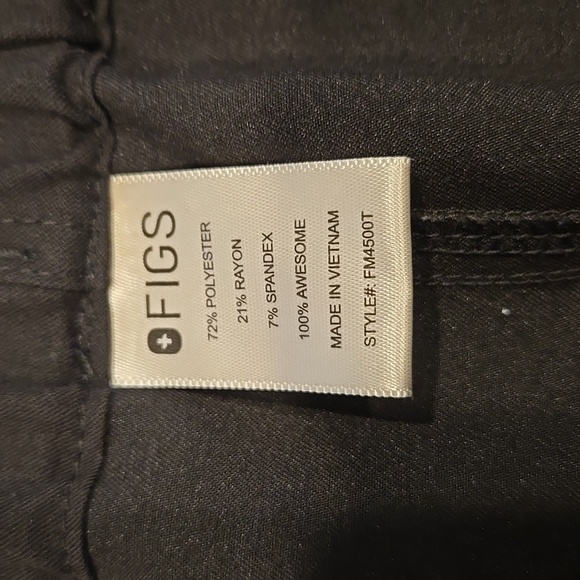 FIGS TECHNICAL COLLECTION MEN'S SCRUB PANTS. FM 4500T. SIZE X- LARGE TALL. BLACK - Picture 3 of 10